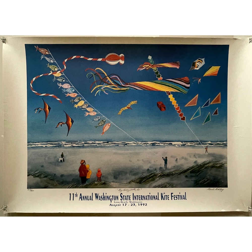 1992 Washington State Kite Festival Print Marie Finlay Signed 326/400